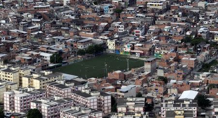 The Mare slums complex is pictured from above ahead of its occupation by federal troops this Sunday in Rio de Janeiro March 28, 2014. REUTERS/Ricardo Moraes/File Photo