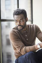 William Jackson Harper poses for a portrait in New York on Monday Oct. 25, 2021. In the second season of HBO Max’s “Love Life," Harper takes over the lead role as Marcus Watkins, a man who must pick up the pieces after his marriage falls apart. (Photo by Matt Licari/Invision/AP)