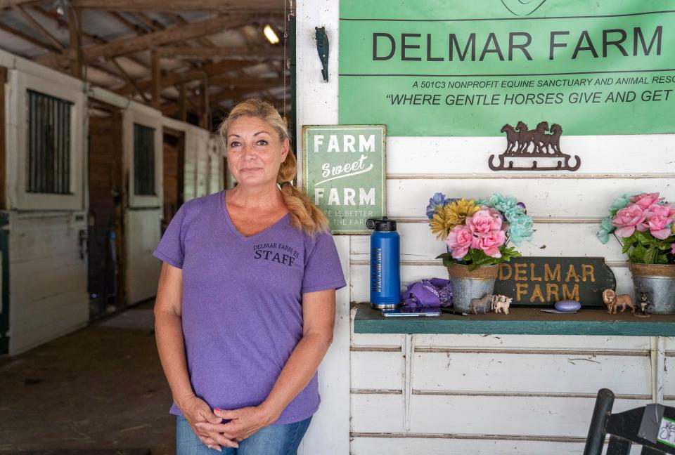 Claudia Campbell owns and operates the 501c3 nonprofit Delmar Farm equine and farm animal sanctuary in Loxahatchee.
