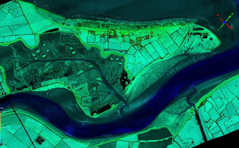 A laser-mapped view of Steart Marshes near Bridgwater, Somerset - Credit: Environment Agency