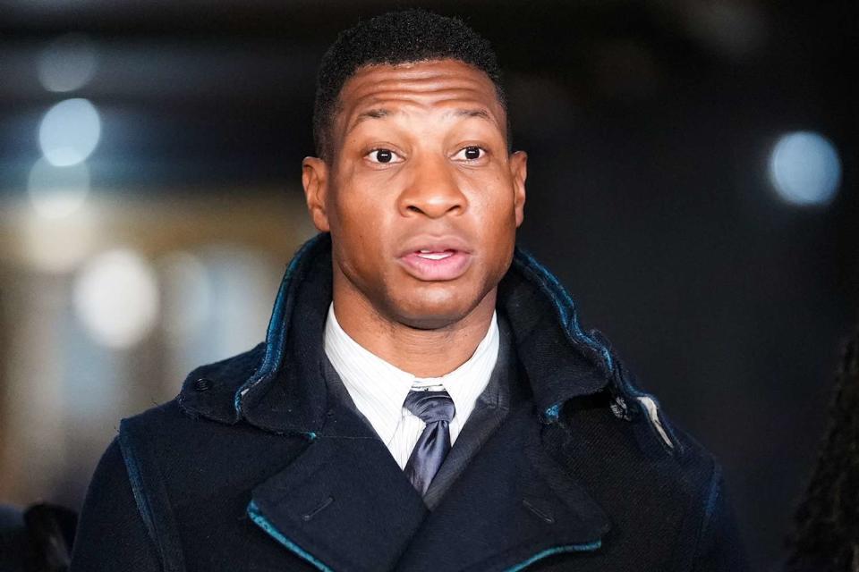 <p>John Nacion/Getty Images</p> Jonathan Majors on Dec. 15, 2023.