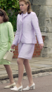 <p> A teenage Princess Beatrice looked stylish in a lilac skirt suit in 2000. The daughter of Prince Andrew and Sarah Ferguson was dressed up to attend her grandfather Prince Philip's 80th birthday service at St George's Chapel, Windsor. </p>