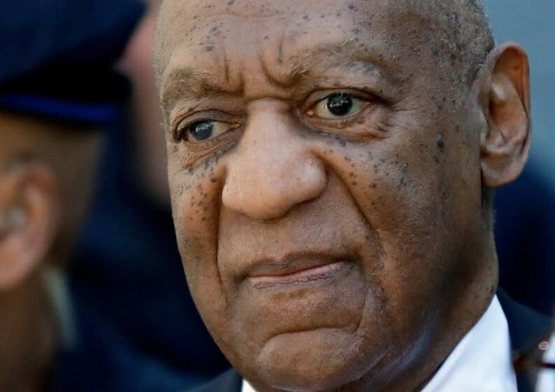 FILE - In this April 26, 2018, file photo, actor and comedian Bill Cosby departs the courthouse after he was found guilty in his sexual assault retrial, at the Montgomery County Courthouse in Norristown, Pa. Lilli Bernard, a prominent Cosby accuser filed suit Thursday, Oct. 14, 2021, against the actor over a 1990 hotel room encounter in Atlantic City, N.J. Bernard's lawsuit comes just before the state's two-year window to file older sexual assault claims expires Thursday. (AP Photo/Matt Slocum, File)