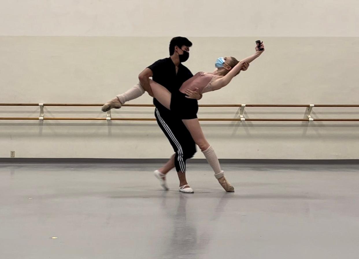 'Meiyo No Tame,' which is choreographed by Ariel Rose, will be danced by Anna Grunewald and Satoki Habuchi for both programs on Sunday.