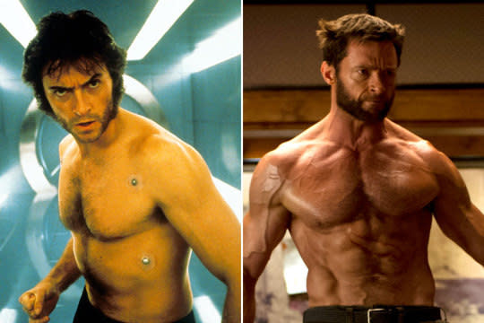<p>Hugh was 31 when he played Wolverine for the first time, but he admits he didn’t prepare for 'X-Men’ with the same enthusiasm he does now. He trained for 5 months solid to beef up for 'The Wolverine’ after 'Les Miserables’ and he’s at it again for ‘Wolverine 3′.<br></p>
