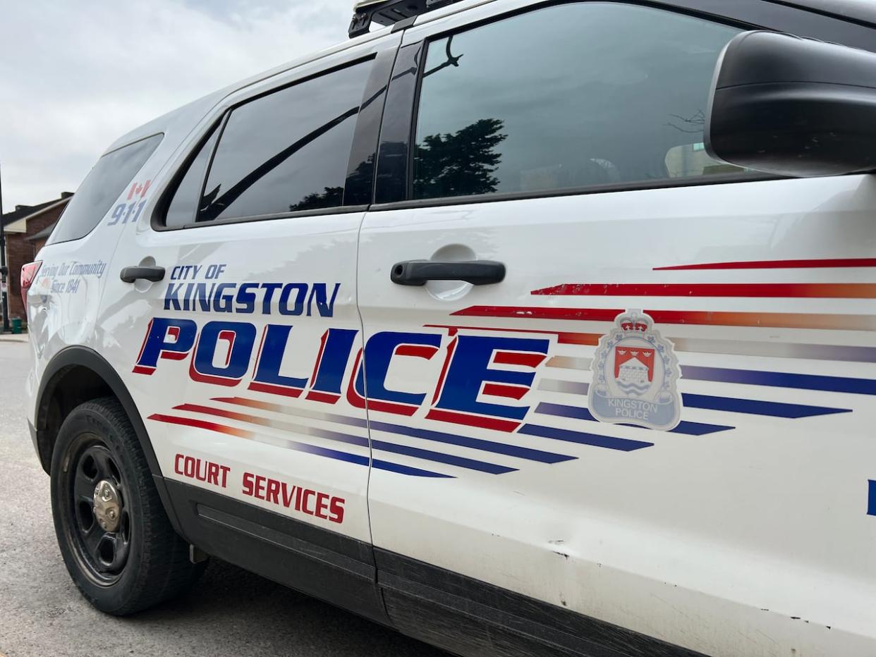 Kingston Police say the pedestrian was struck Sunday night in the eastbound lanes of Bath Road east of Centennial Drive. (Dan Taekema/CBC - image credit)