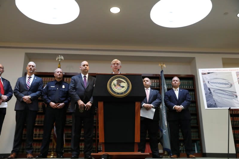 U.S. Attorney Richard P. Donoghue announces the filing of criminal charges accusing a New York company of exposing the U.S. government and private customers to security risks by illegally importing and selling surveillance and security equipment from China