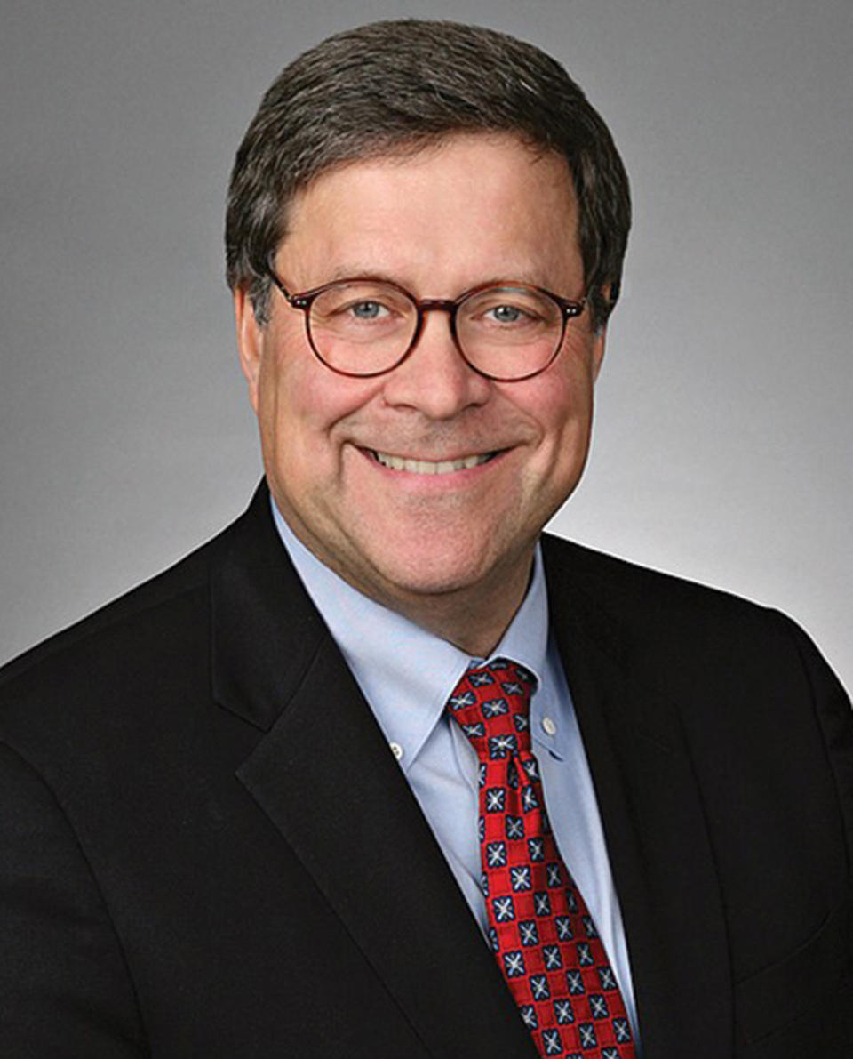 This undated photo provided by Time Warner shows William Barr. Barr, who served as attorney general under President George H.W. Bush, has emerged as a top contender for that job in President Donald Trump's Cabinet, two people familiar with the president's selection process said Thursday, Dec. 6, 2018. (Time Warner via AP)