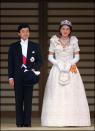 <p>When the couple married in June 1993, Masako became only the <a href="https://www.bbc.com/news/world-asia-48118128" rel="nofollow noopener" target="_blank" data-ylk="slk:second commoner;elm:context_link;itc:0;sec:content-canvas" class="link ">second commoner</a> in Japanese history to marry the first in line to the throne (the first being her mother-in-law Michiko). </p>