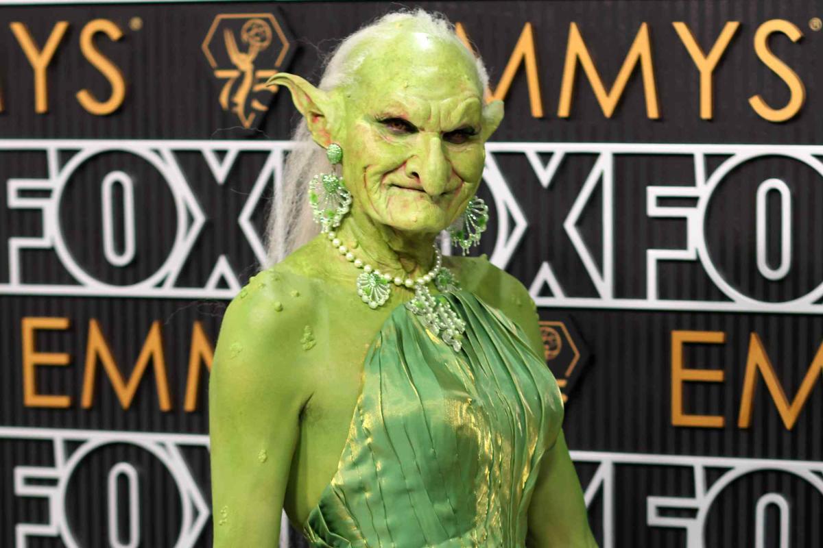 Identity of mysterious green goblin baffling Emmys viewers revealed