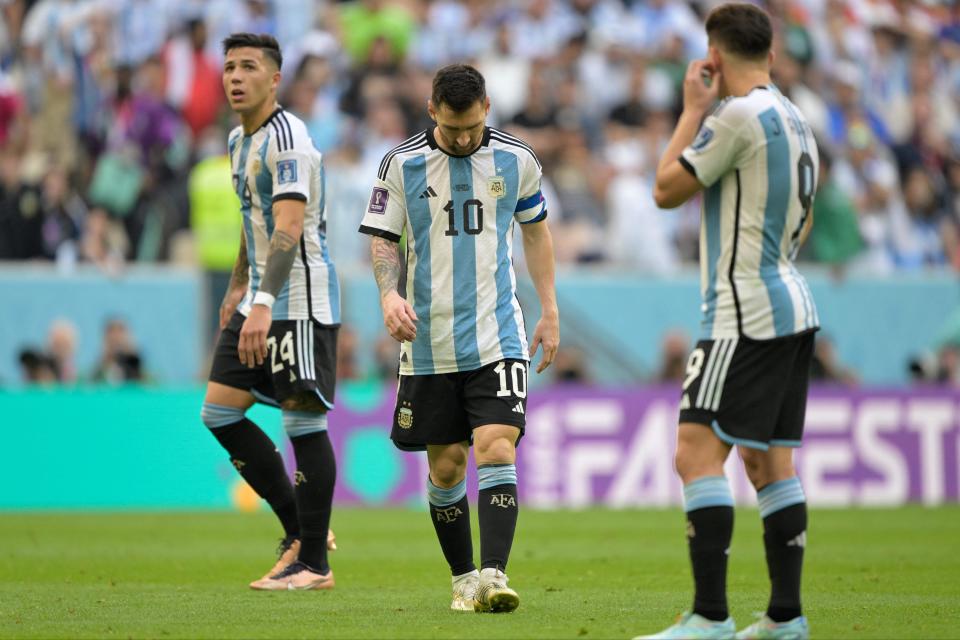 A disastrous start for Lionel Messi in his final World Cup (AFP via Getty Images)