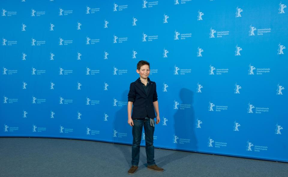 Actor Ivo Pietzcker poses for photographers at the photo call for the film 'Jack' during the 64th Berlinale International Film Festival, on Friday Feb. 7, 2014, in Berlin. (AP Photo/dpa, Tim Brakemeier)