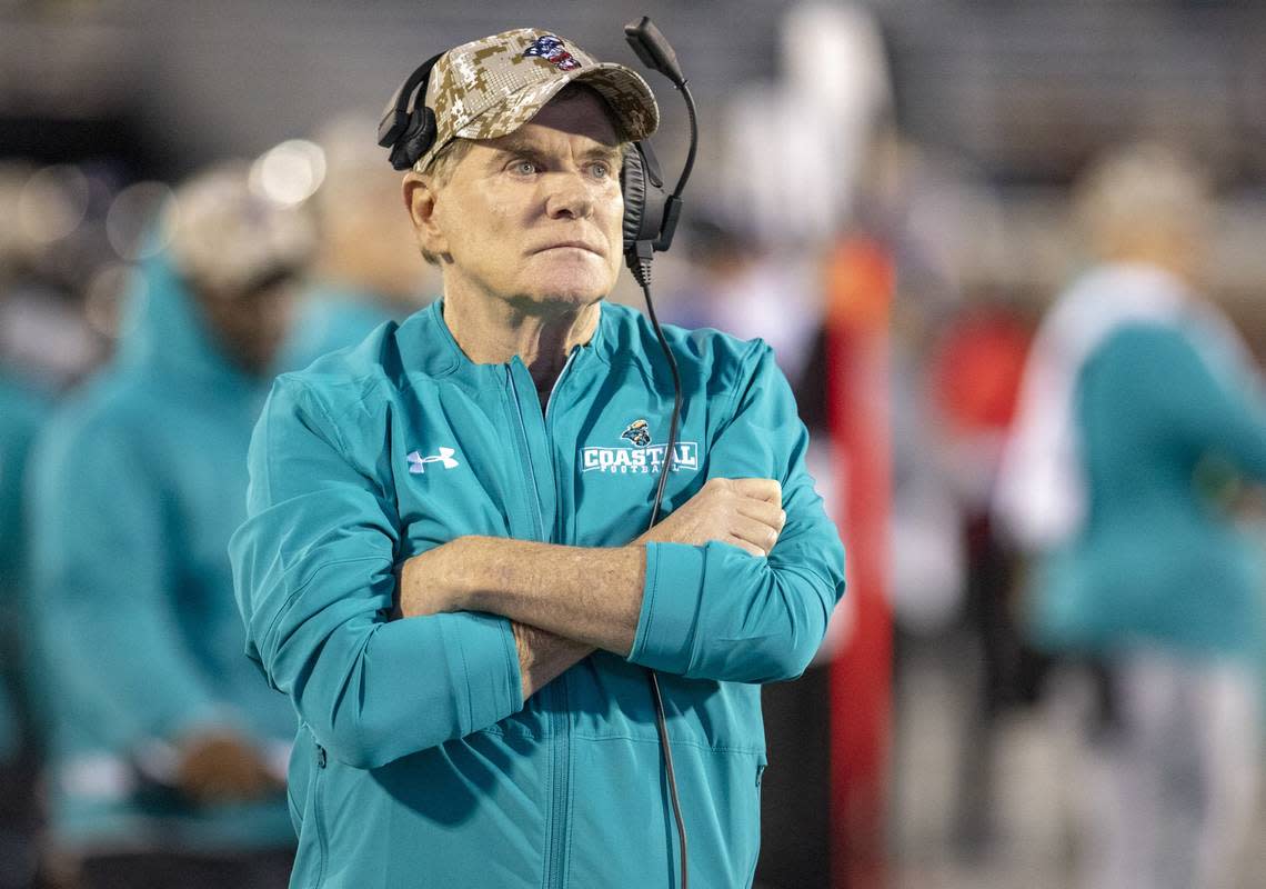 Joe Moglia stepped down from his post as Coastal Carolina head football coach on Jan. 18, 2019.