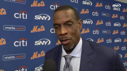 Dwight Gooden talks with Steve Gelbs in anticipation of his Mets jersey retirement ceremony