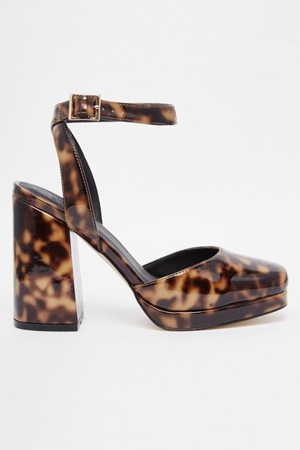 Cheap platform heels can be tricky, but this printed, patent option aced it.
