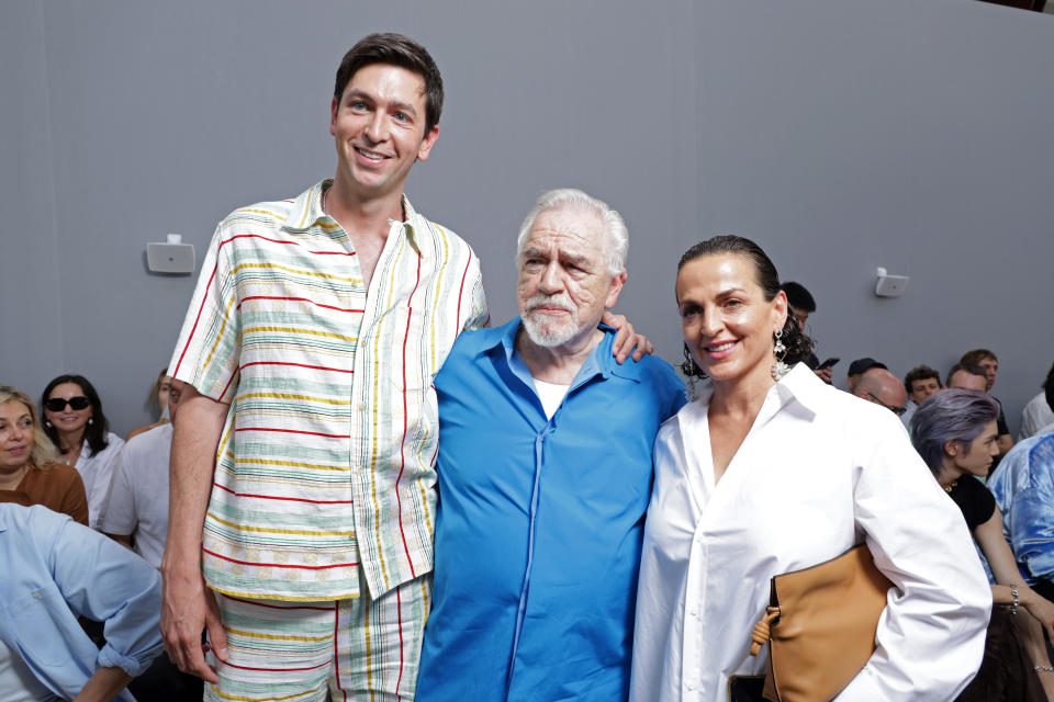 Nicholas Braun, Brian Cox and Nicole Ansari-Cox (Pascal Le Segretain / Getty Images)