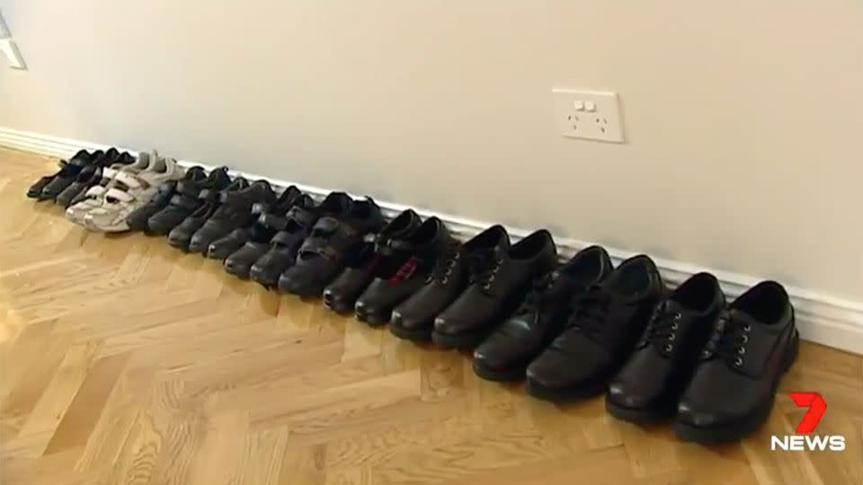 Mrs Cauchi, a mum of ten, said shoes are one of the biggest expenses. Source: 7 News