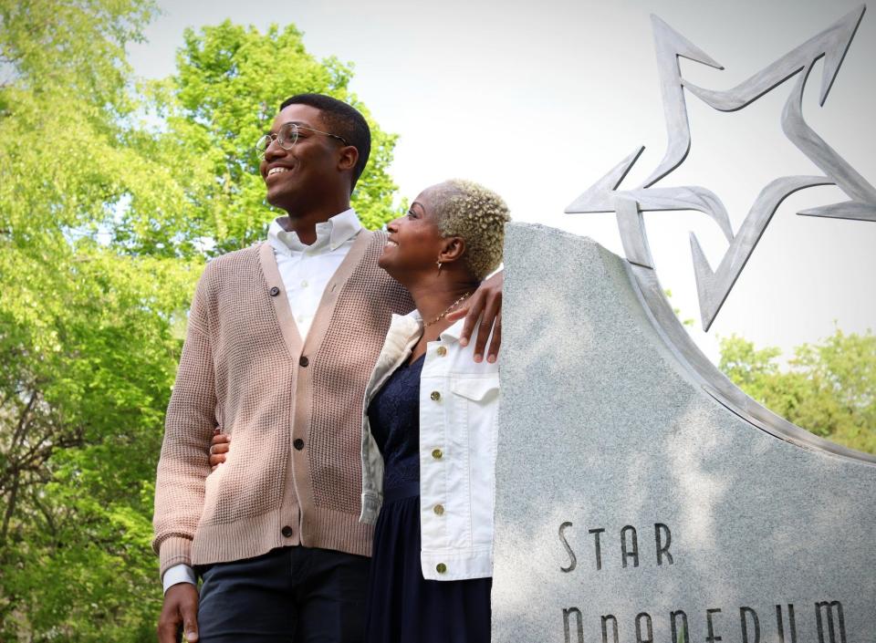 Peace Ifeacho and her eldest son Sam spent years trying to design a monument in memory of Kentucky high school basketball player Star Ifeacho, who collapsed during an off-season practice at Paul Laurence Dunbar in Lexington on April 26, 2017. Six years to the day, the Ifeachos unveiled the new stone at Lexington Cemetery.