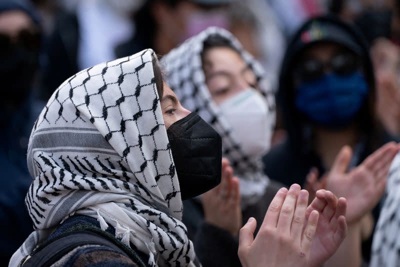 FILE PHOTO: Protests in support of Palestinians continue at Columbia University in New York