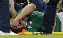 Rugby Union - France v Ireland - IRB Rugby World Cup 2015 Pool D - Millennium Stadium, Cardiff, Wales - 11/10/15 Ireland's Paul O'Connell receives treatment after sustaining an injury Action Images via Reuters / Henry Browne Livepic