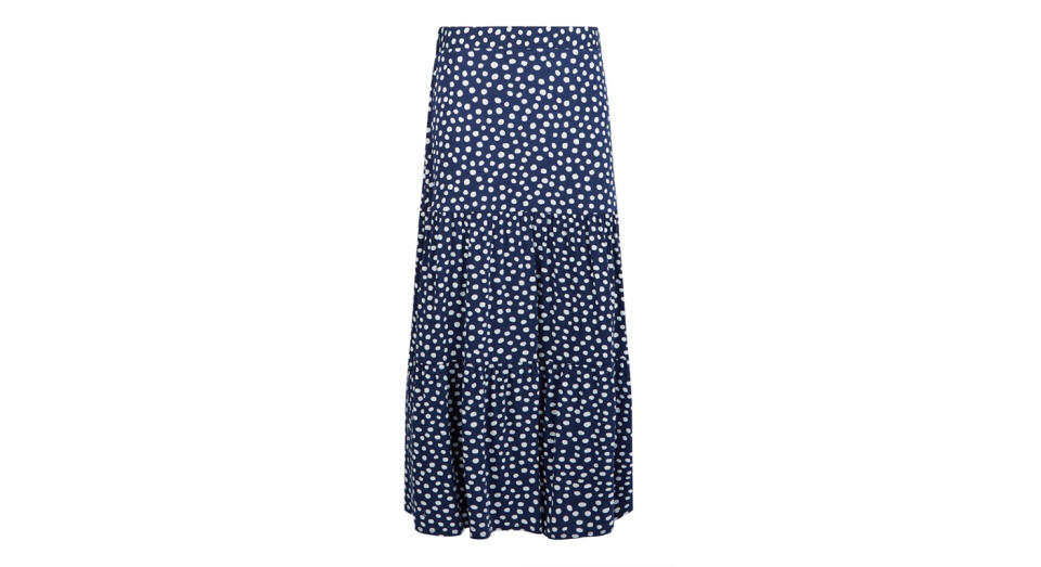 Petite Navy Spot Skirt