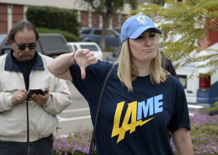 The Los Angeles Chargers won't change their look for at least the next two seasons. (AP) 