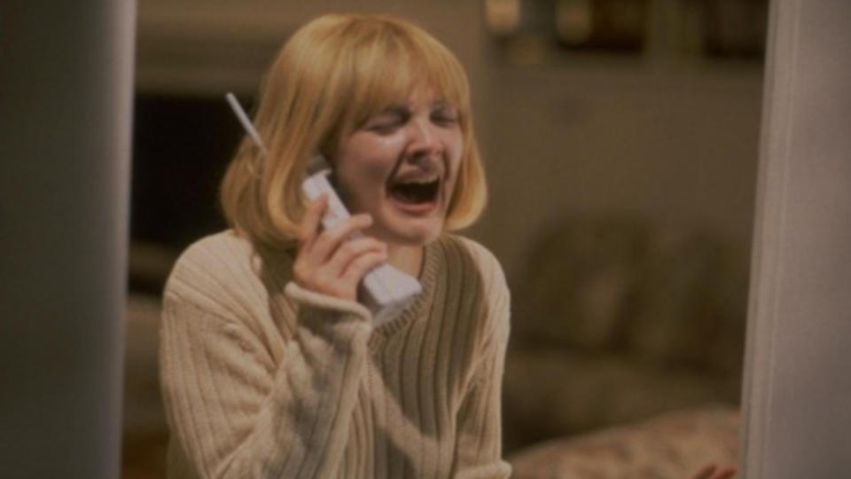 A still image from the movie, Scream