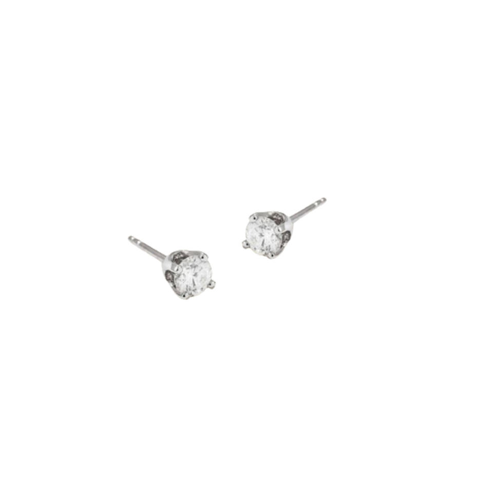 Large diamond studs on white background