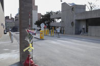 MILWAUKEE, WI - FEBRUARY 27: Flowers are placed outside the Molson Coors Brewing Co. campus on February 27, 2020 in Milwaukee, Wisconsin. On February 26 an employee shot and killed five coworkers before killing himself. (Photo by Kamil Krzaczynski/Getty Images)