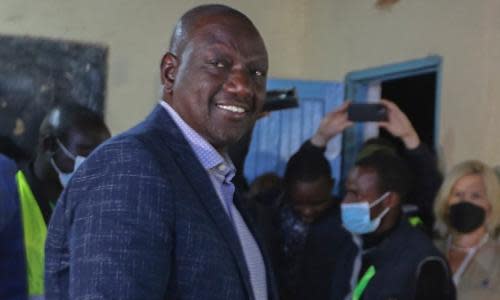 William Ruto casts his vote at a polling station at Kosachei primary school in Uasin Gishu county