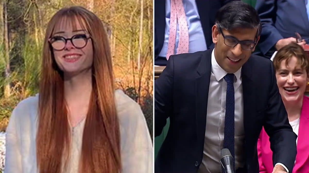 Rishi Sunak faced a backlash for his PMQs transgender ‘joke’ as Brianna Ghey’s mother sits in gallery (Reuters)