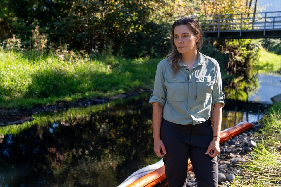 Roxanna Kooistra, who works for Cheam First Nation as an environmental stewardship manager, says she was in tears when she discovered the spill on Monday.