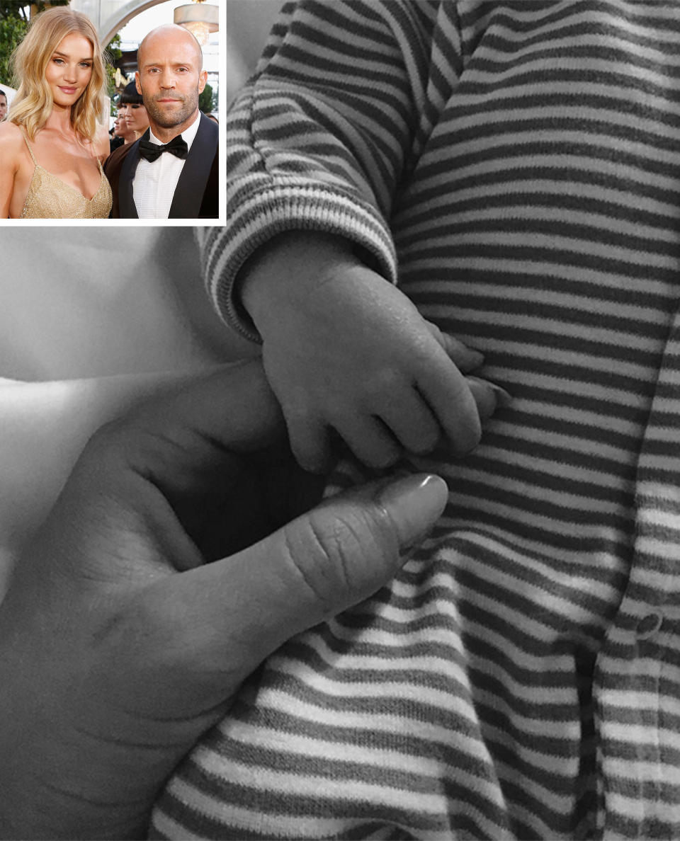 <p>The new mom and her fiancé, Jason Statham, <span>welcomed their first child</span>, son Jack Oscar Statham, on June 24, according to a sweet <span>black-and-white photo</span> posted to Huntington-Whiteley's Instagram account. "Our little man arrived! Jack Oscar Statham 8.8lbs on Saturday June 24th.," the model captioned the photo, which shows 4-day-old baby Jack grasping his mom's fingers.</p>