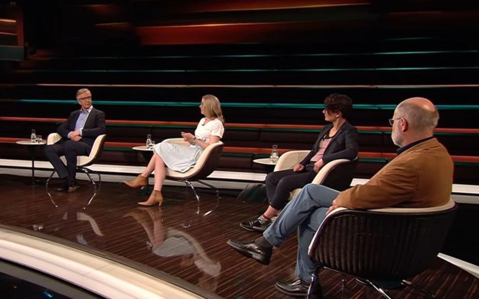 Zu Gast im Studio waren am Donnerstagabend Dietmar Bartsch, Alena Buyx, Anna Lehmann und Harald Lesch (von links). (Bild: ZDF)