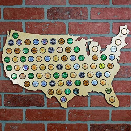 USA Beer Cap Map Wall Art