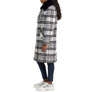 NVLT Women’s Plaid Wool Coat with Collar