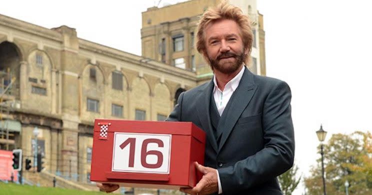 Noel filming outside Alexandra Palace in North London (Copyright: Channel 4)