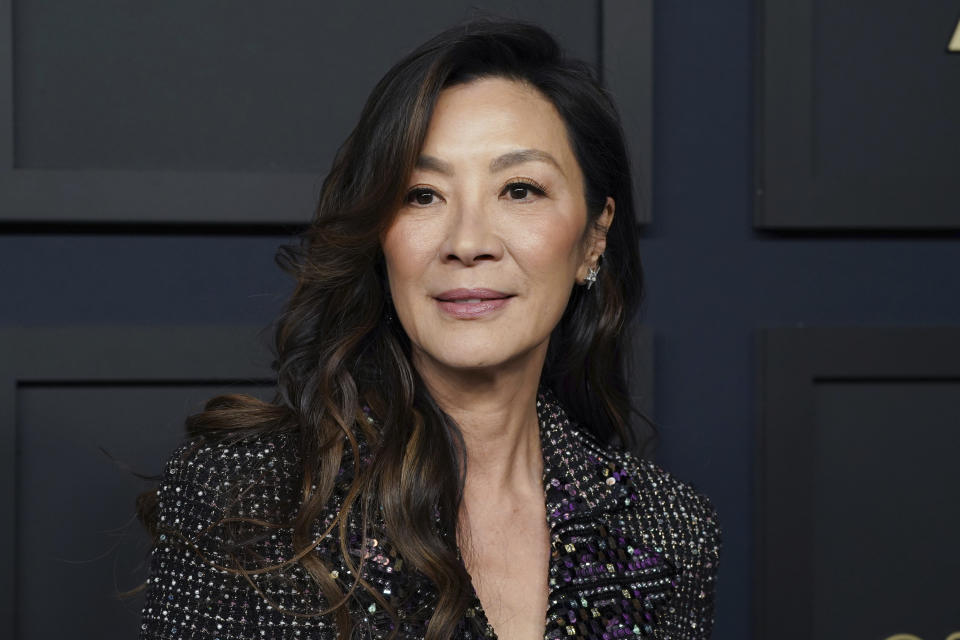 Michelle Yeoh arrives at the 95th Academy Awards Nominees Luncheon on Monday, Feb. 13, 2023, at the Beverly Hilton Hotel in Beverly Hills, Calif. (Photo by Jordan Strauss/Invision/AP)