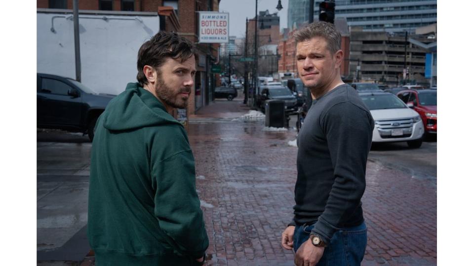 Casey Affleck and Matt Damon in The Instigators - which is co-produced by Ben Affleck