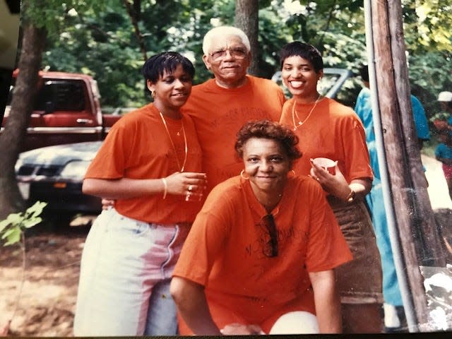 Deborah Barfield Berry, (left), with her late grandfather, William 