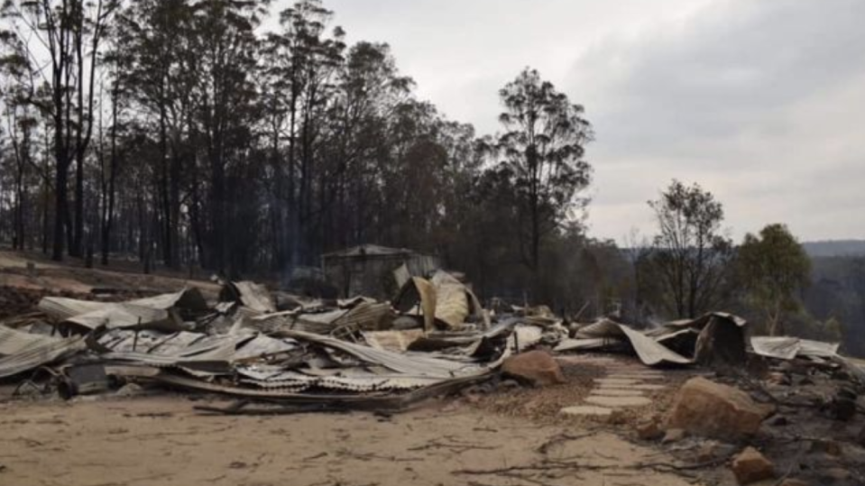 The family's home flattened in Sarsfield. Source: GoFundMe