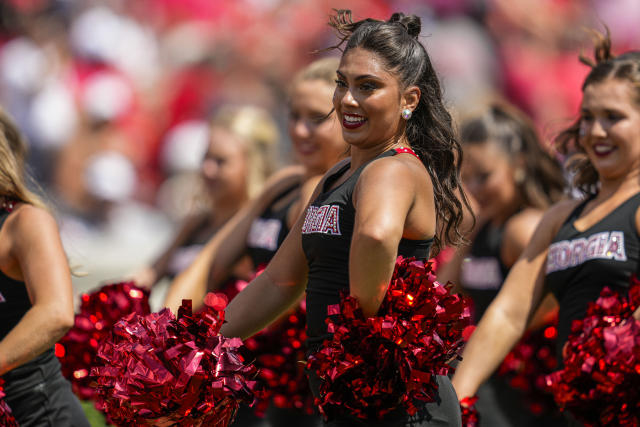 College basketball cheerleaders in the postseason