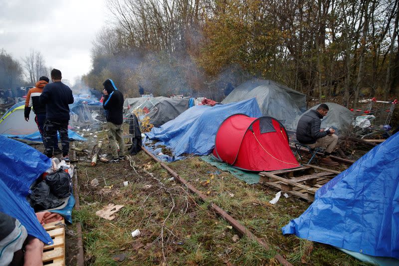 Makeshift migrant camp of Loon Beach in Dunkerque