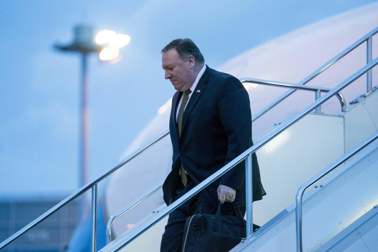 U.S. Secretary of State Mike Pompeo arrives at Haneda Airport in Tokyo on July 7, 2018. (Photo: ANDREW HARNIK via Getty Images)