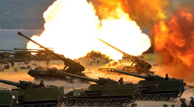 Photos of the live artillery tests were released by North Korean authorities. Photo: Korean Central News Agency