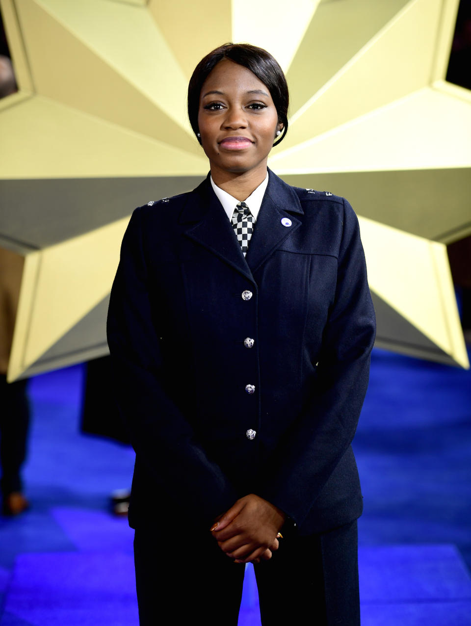 PC Khafi Kareem at the Captain Marvel European Premiere in London in February (Picture: PA)