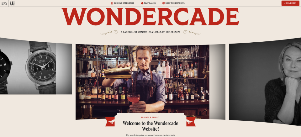 The Wondercade.com website