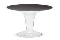 Auch die Möbel der italienischen Marke Kartell haben einen Retro-Touch. Der Tisch „Kingtop“ von Philippe Starck aus dem Jahr 2011 wirkt durch seinen transparenten Kunststofffuß fast schwerelos. (Bild: kartell.it)