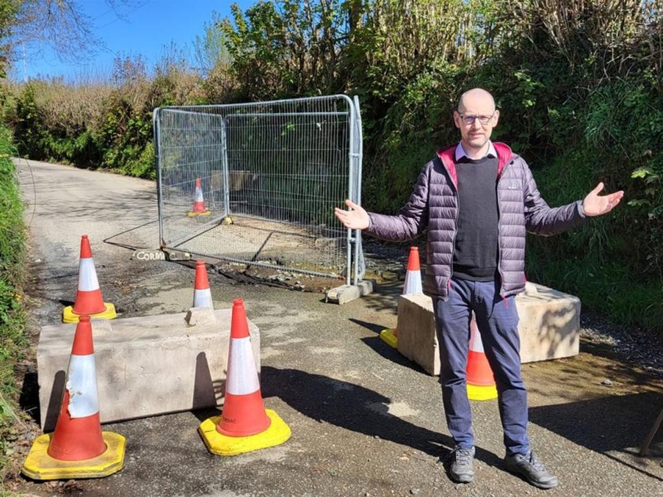 A local councillor described the pothole as a “a perfect metaphor for the way that the entire public sector is crumbling” (Colin Martin)