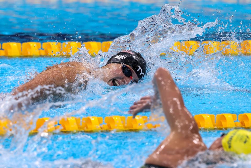 USA's Katie Ledecky battles Australia's Ariarne Titmus